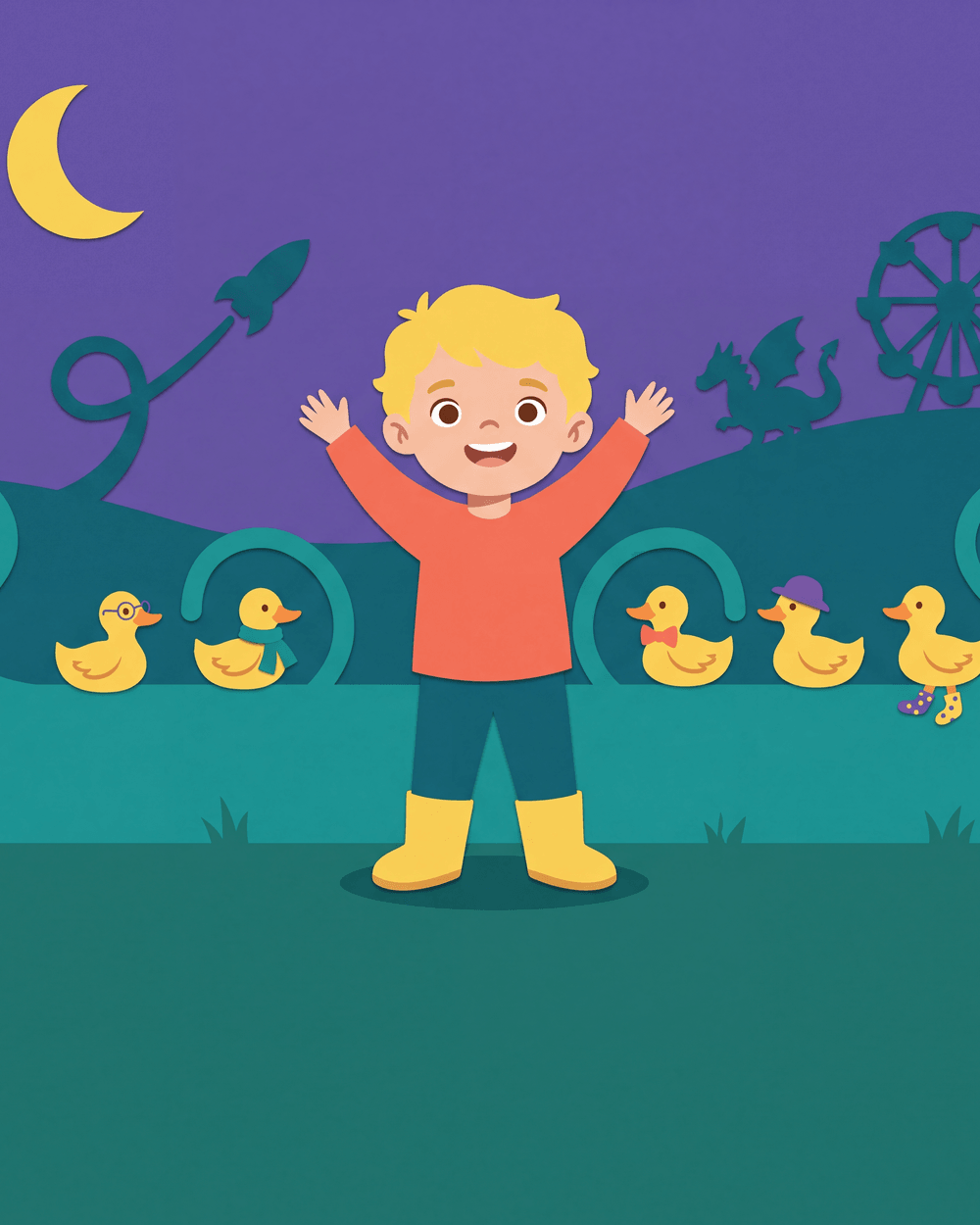 Cover of My Ducks Are Not in a Row — a storybook in the Whimsical Nonsense Verse style.
