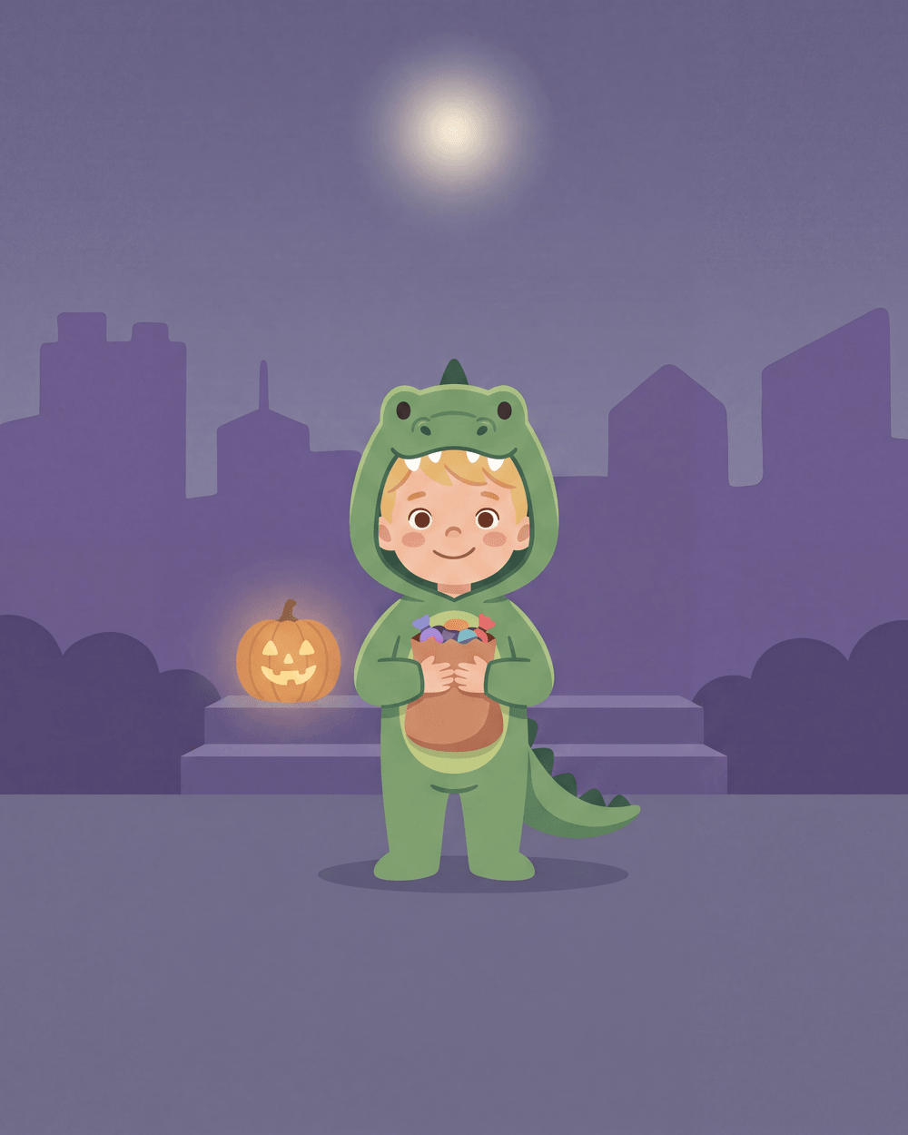 Cover of Trick-or-Treat Night — a storybook in the Quiet Bedtime Lullaby style.
