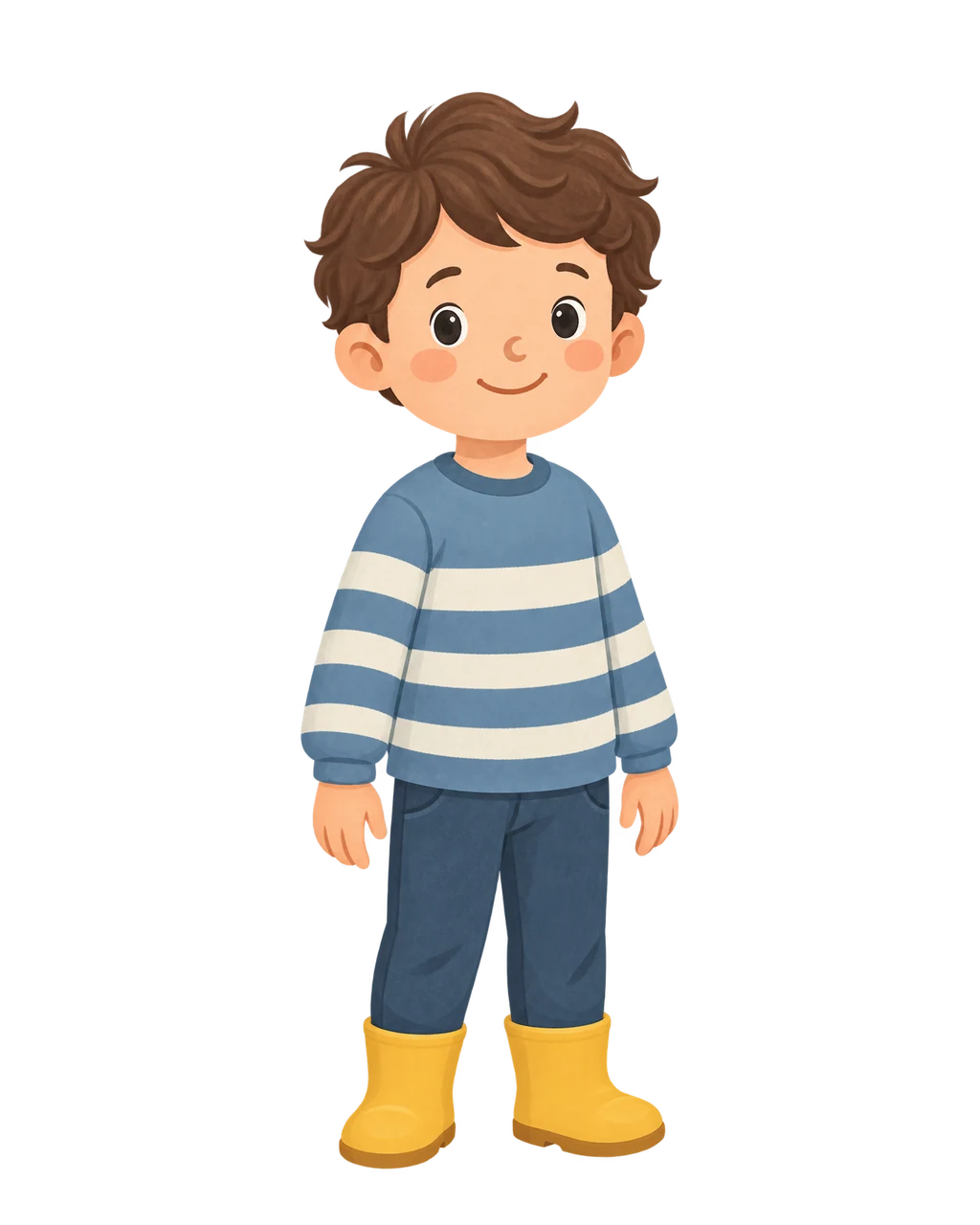 soft-graphic illustration example for ages 3–6+, boy.