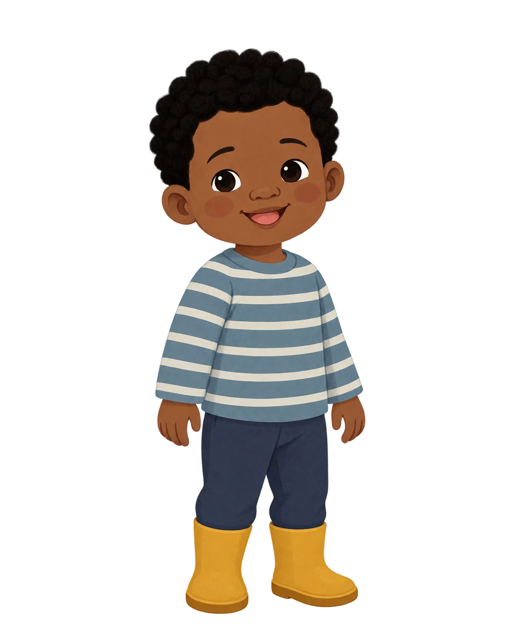 soft-graphic illustration example for ages 0–3+, boy.